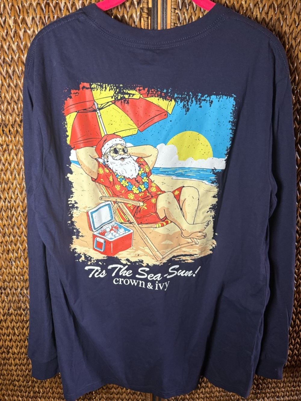 Crown & Ivy Navy 'Tis The Sea-Sun' Graphic Long Sleeve Tee